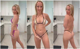 Vicky Stark Nude Micro Bikini Try On