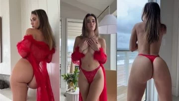 Natalie Roush Sexy Red Outfit PPV Video